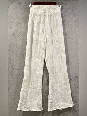 Abercrombie And Fitch White Gauze Pants Size S Lounge Beach Resort Wear Cruise